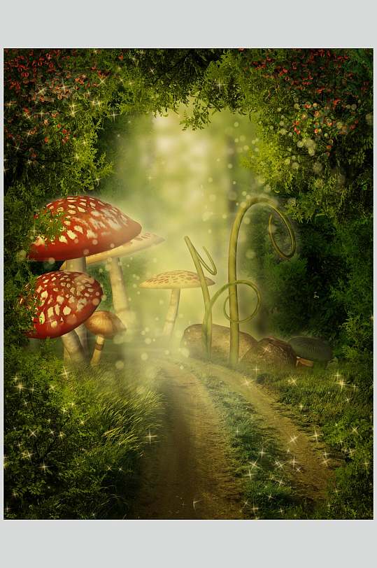 创意动漫迷幻森林图片