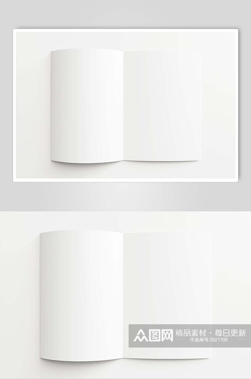 空白竖版胶装画册样机设计素材