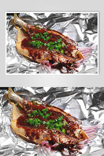葱香鱼食物摄影图片