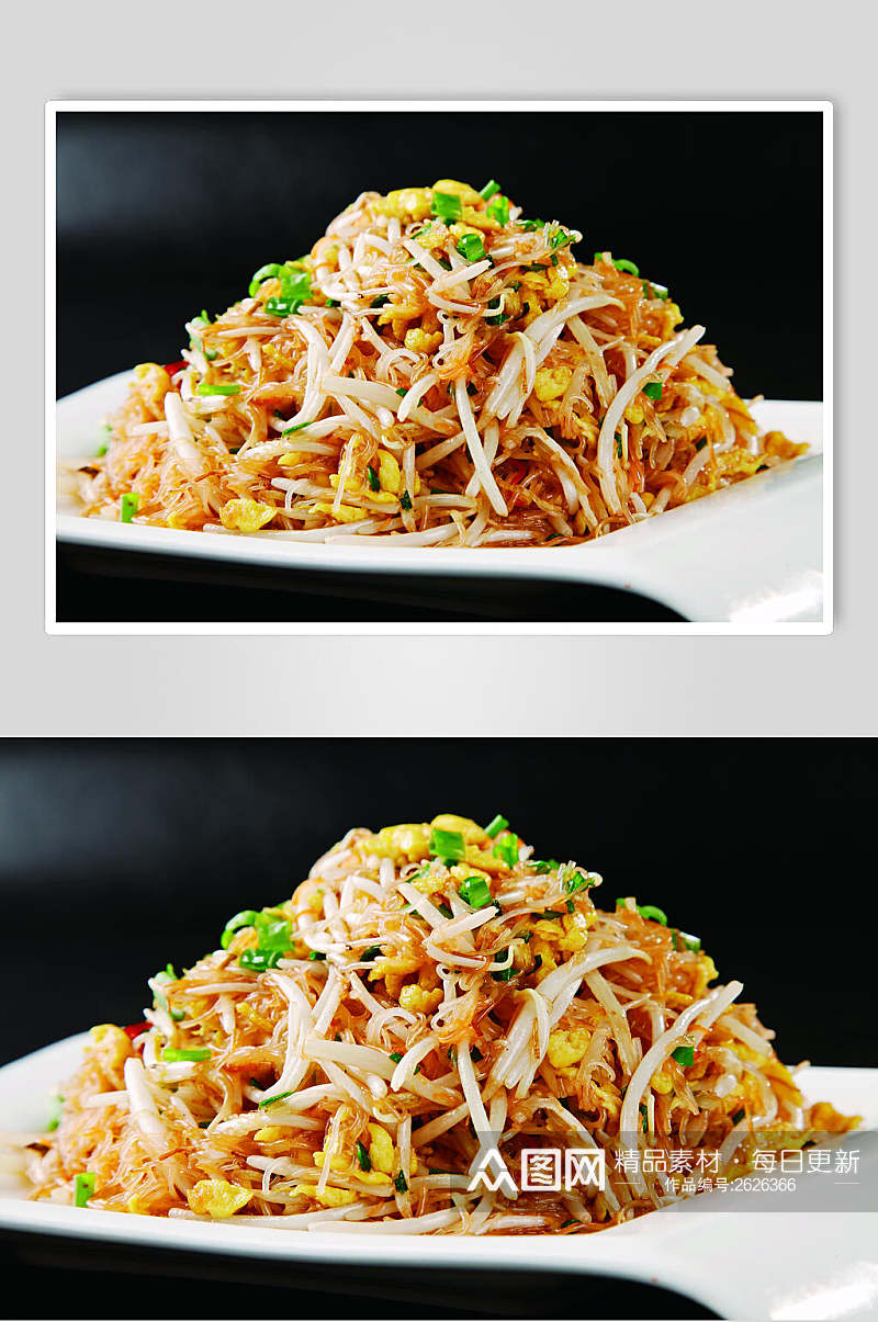 桂花银芽炒粉丝餐饮食物图片素材