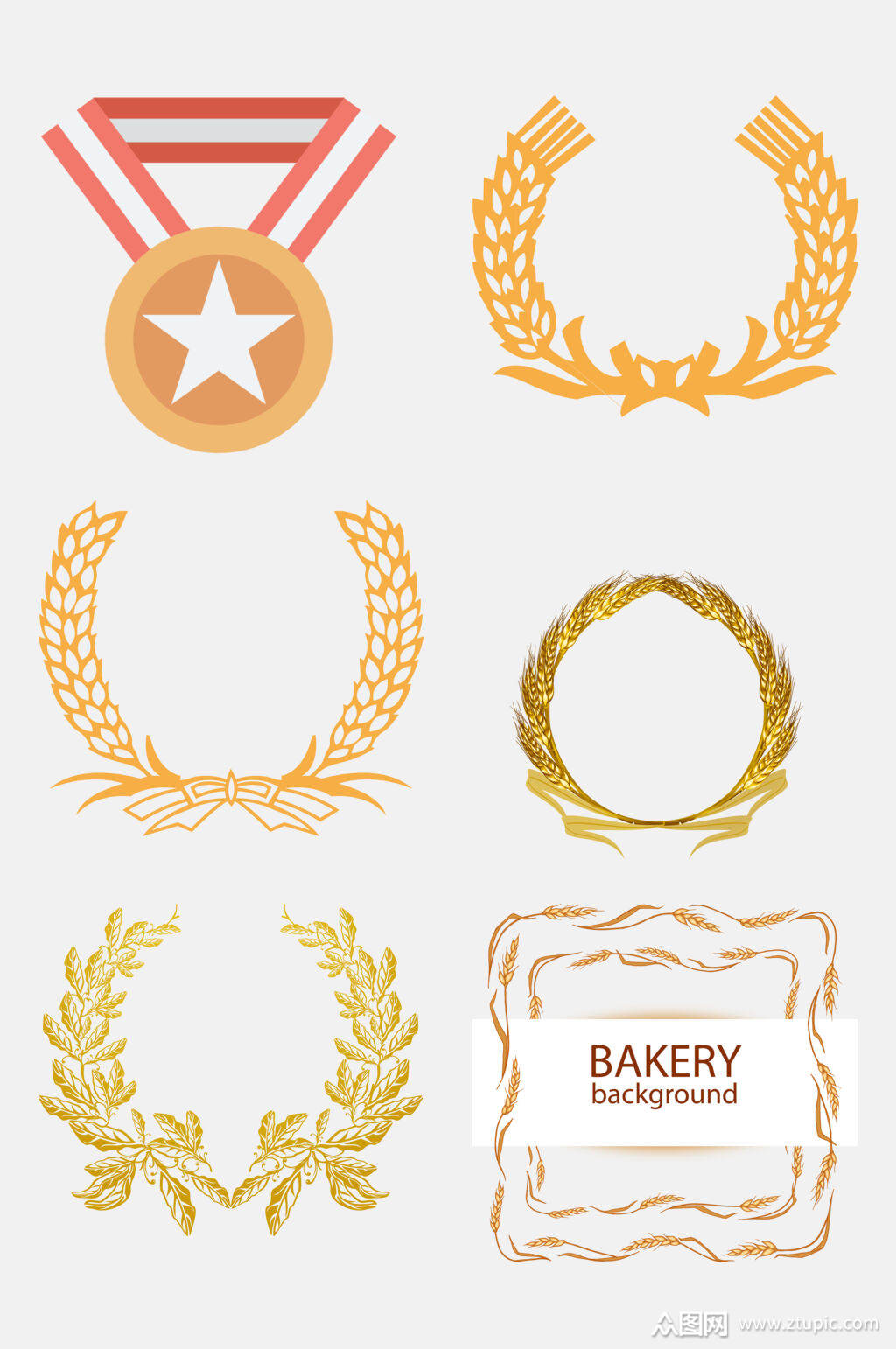 高端创意麦穗边框免抠素材