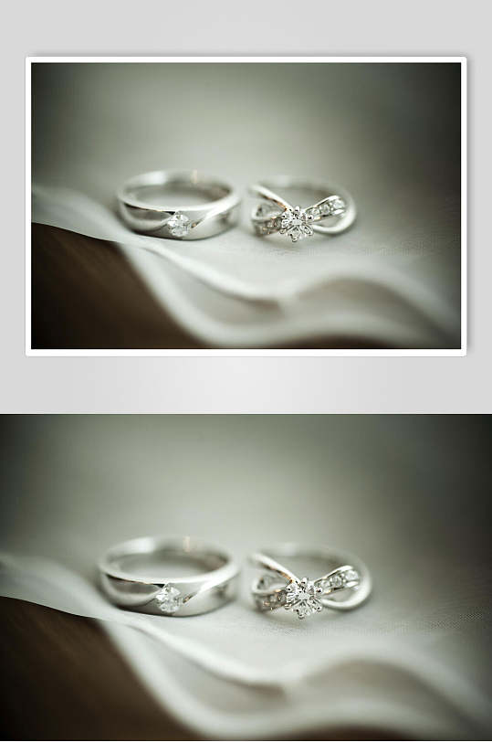唯美浪漫婚礼婚戒对戒图片