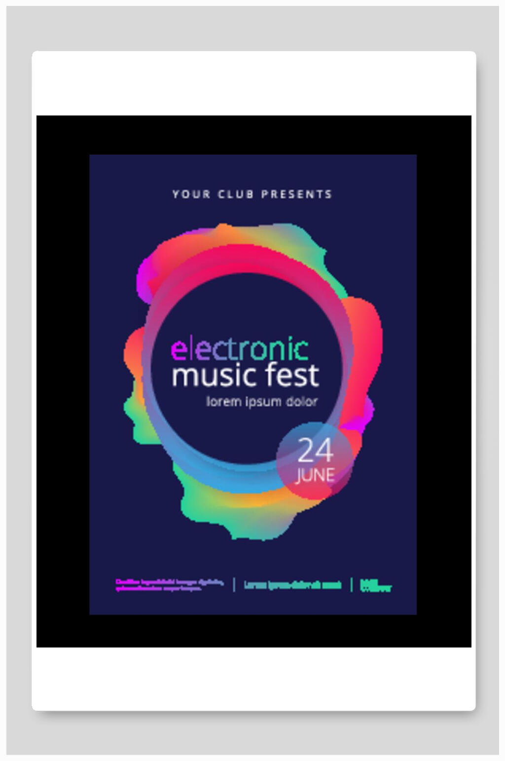 潮流音乐节时尚彩色渐变背景素材素材