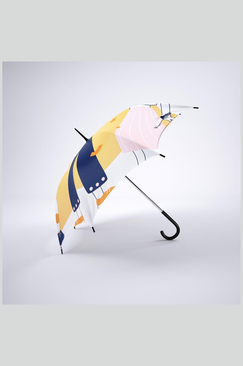 彩色雨伞雨伞贴图样机素材