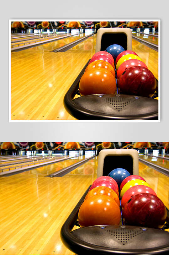 摆放整齐保龄球图片