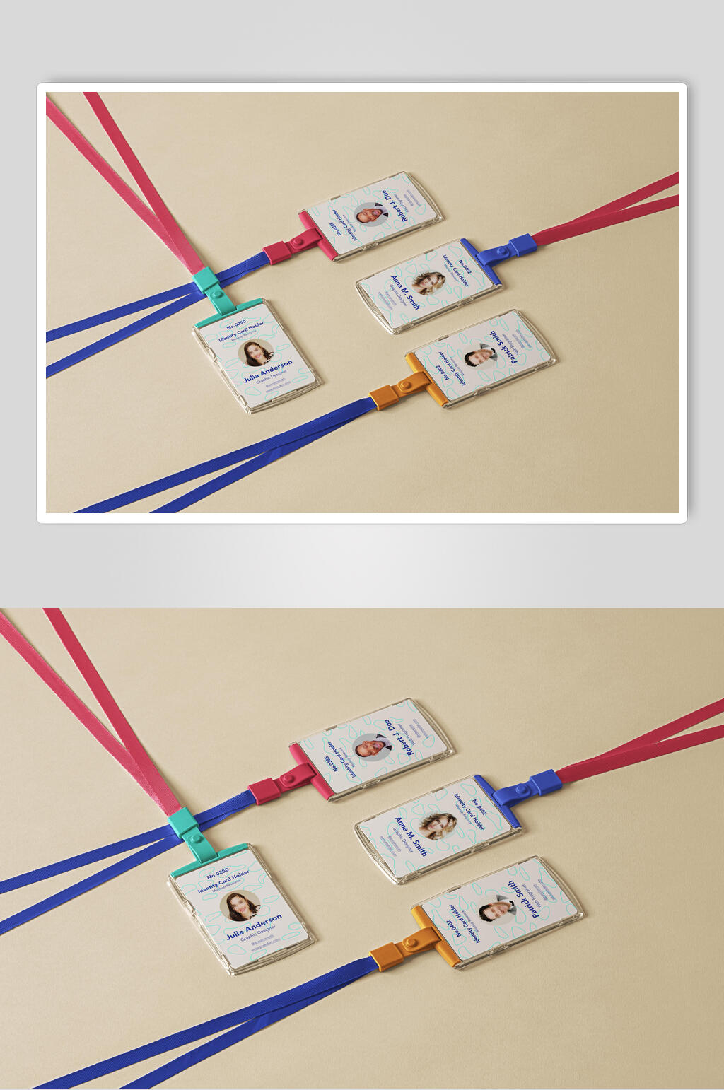 商务透明挂绳工作证样机素材