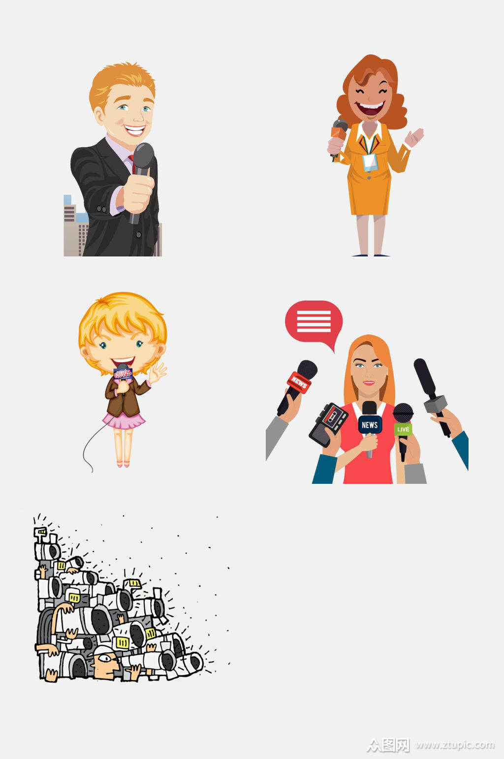 时尚记者采访免抠素材