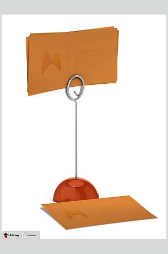 橙色标签牌办公用品样机