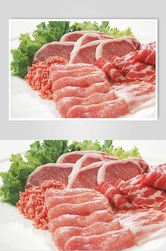 新鲜肉片生鲜摄影图