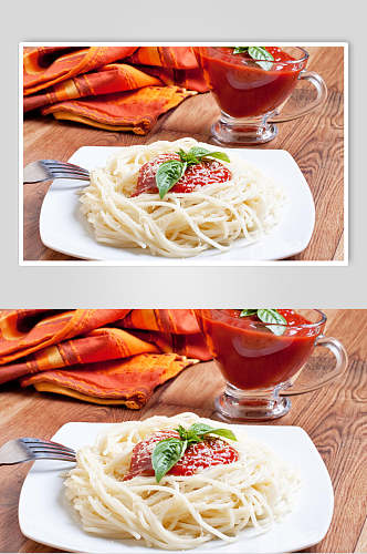 番茄酱意大利面通心粉食品图片