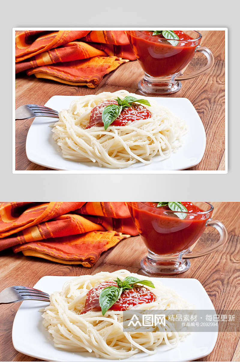 番茄酱意大利面通心粉食品图片素材