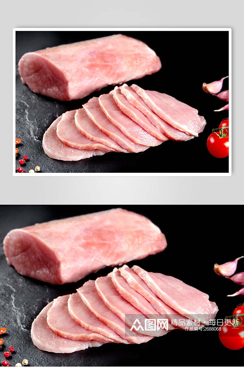 新鲜肉片猪肉摄影图素材