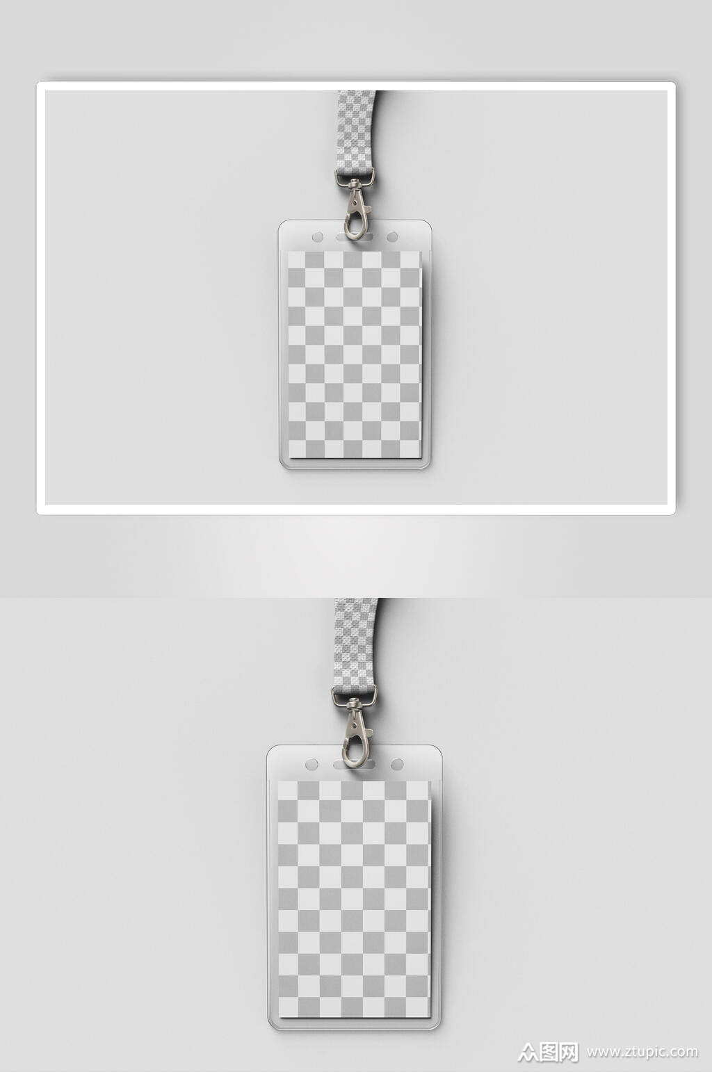 灰白格子吊牌工作牌样机模板下载-编号3959961-众图网