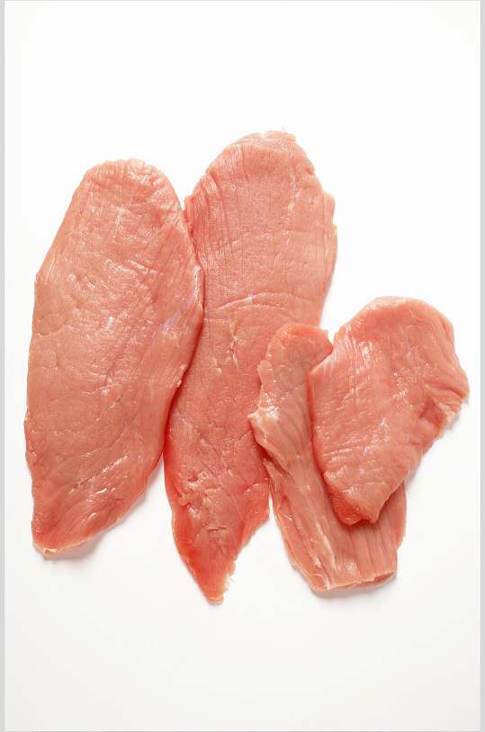 新鲜肉片里脊肉摄影图
