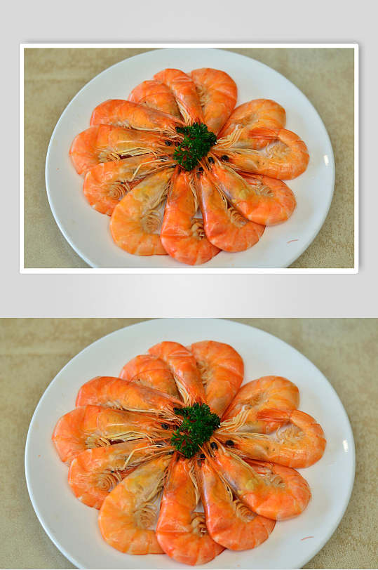 蒸菜明虾虾仁食物摄影图片