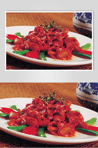 招牌鲜麻椒鸡胗食物摄影图片