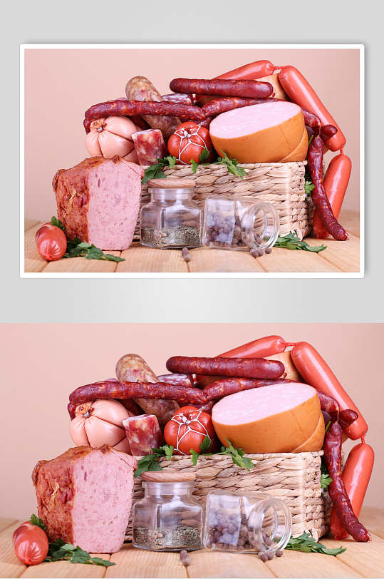 特色美食腊肠香肠食物摄影图片