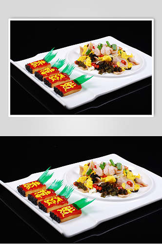 苜蓿虾仁食物摄影图片