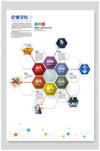 彩色激励正能量企业文化海报