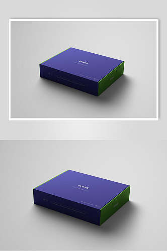 蓝色精装高端包装盒子箱子样机