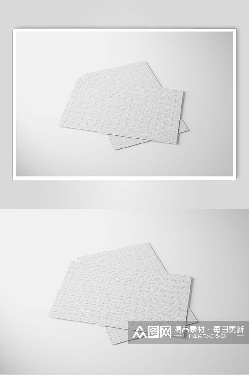 简约格纹长方形购物袋盒子样机素材