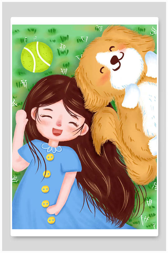 动物手绘创意高端大气儿童节插画