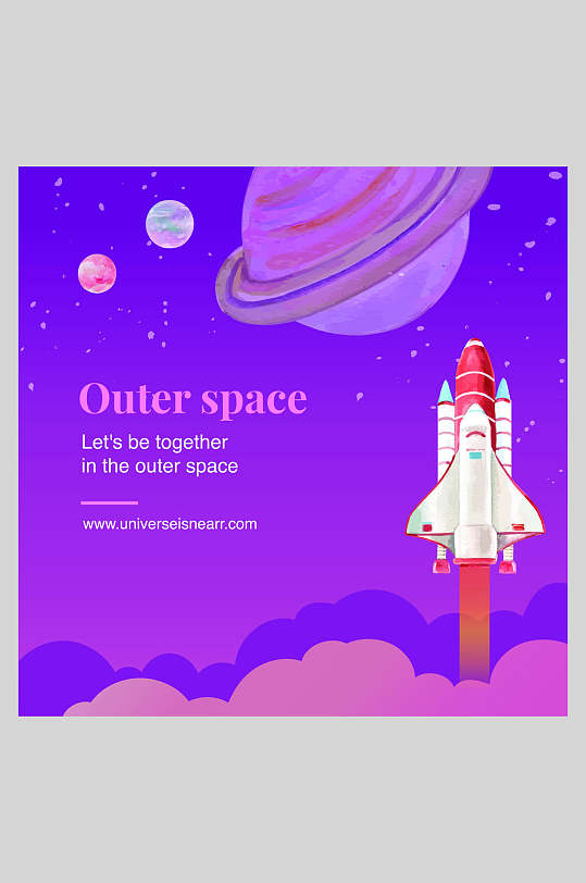 英文高级感创意简约风宇宙星空插画