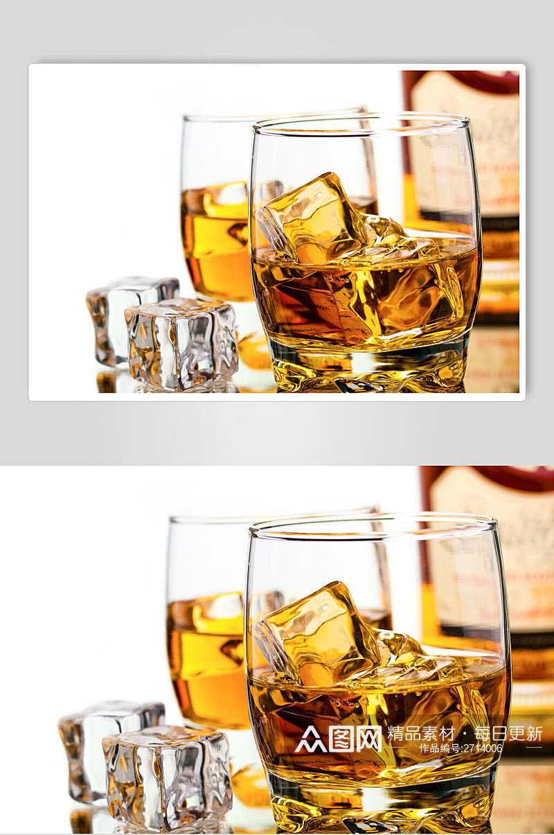 冰镇高端进口威士忌图片素材