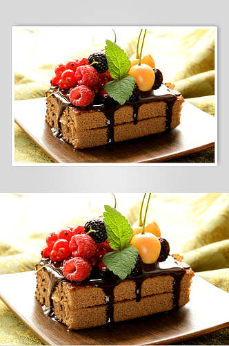 精品美味水果甜点蛋糕切件图片