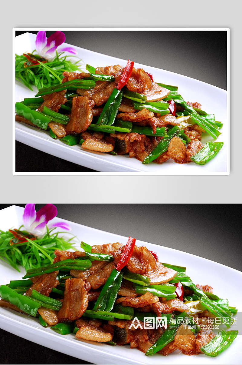 湘煎小炒肉食物摄影图片素材