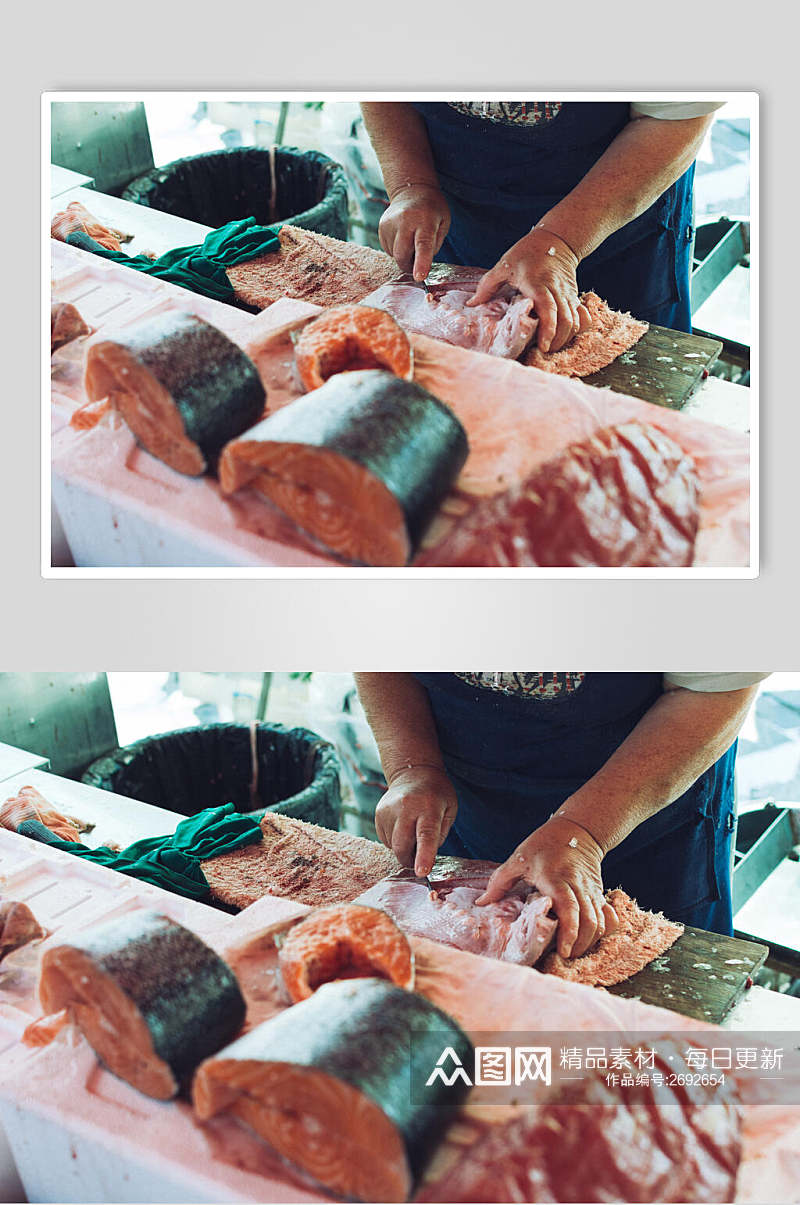 精品美味刺身海鱼水产品海鲜餐饮食品图片素材