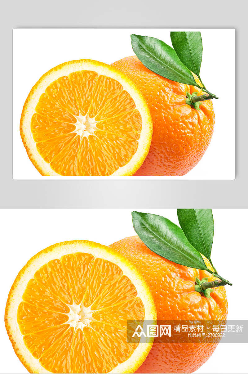 创意白底橙子橙汁图片素材