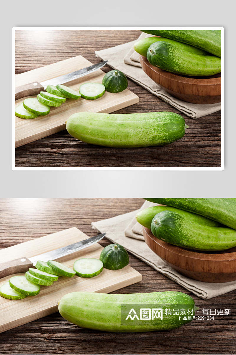 有机嫩南瓜黄瓜青瓜食品摄影图片素材
