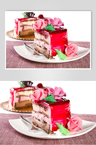时尚美味甜点蛋糕切件图片
