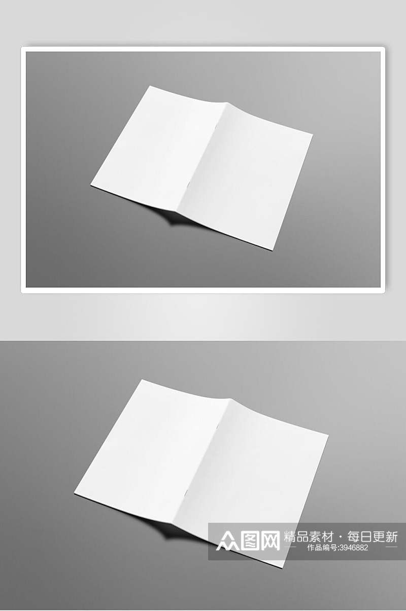 纯白色两折页办公用样机素材