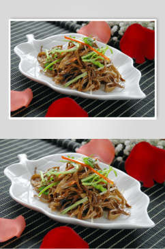 素拌茶树菇食物摄影图片