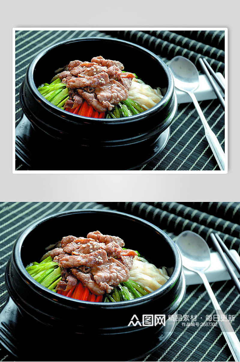 石锅牛肉拌饭图片素材