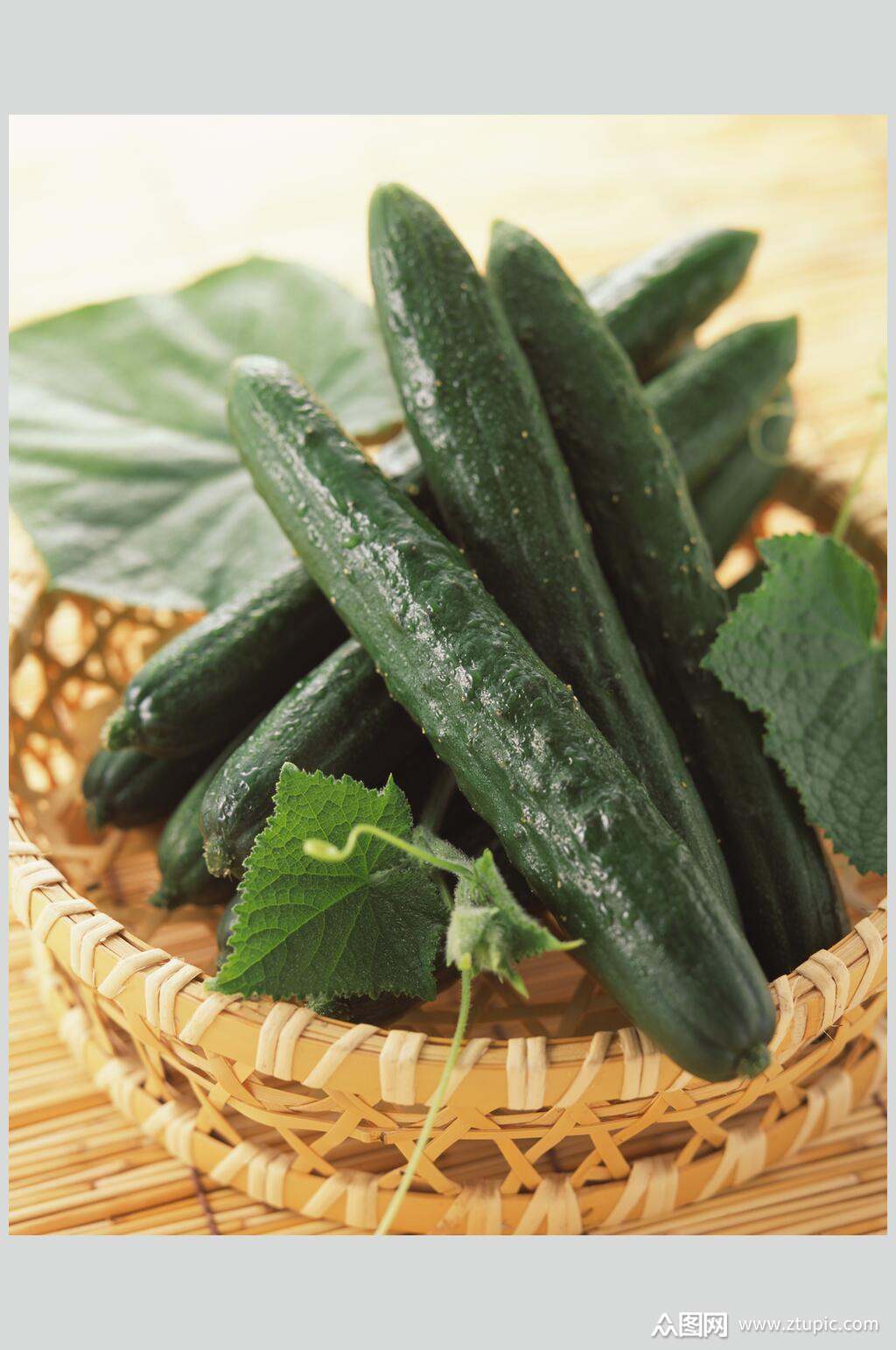 绿色有机蔬菜黄瓜青瓜食品高清图片素材