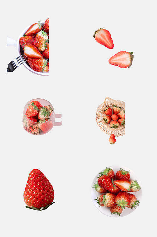 美味有机水果草莓免抠素材 元素