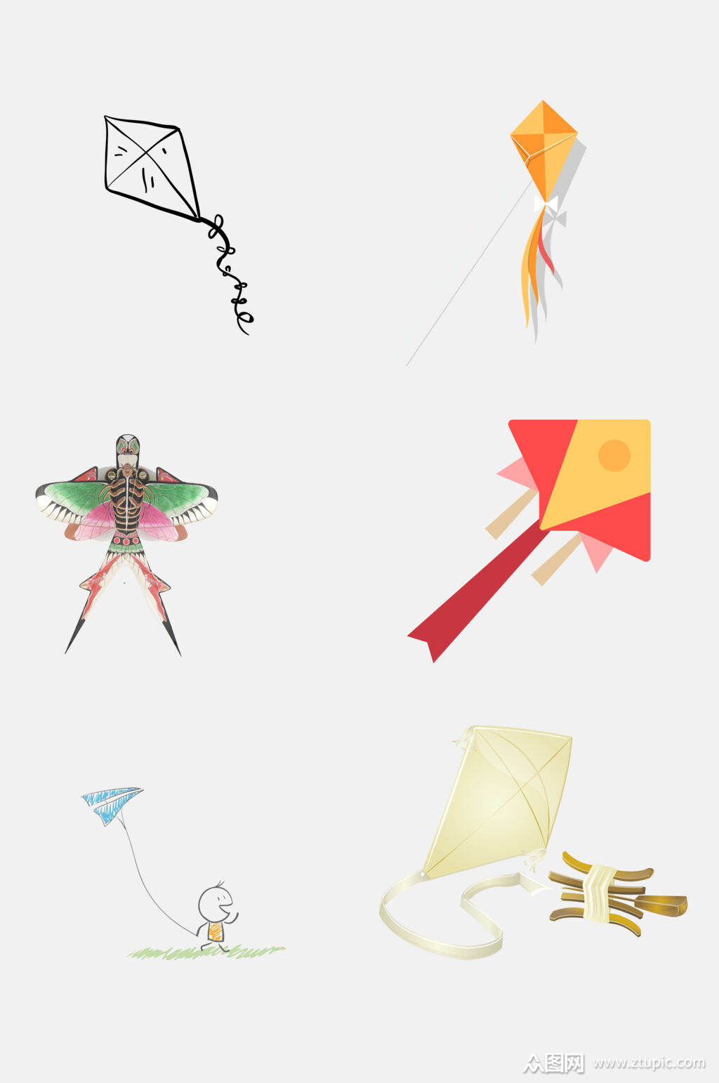 时尚风筝免抠素材