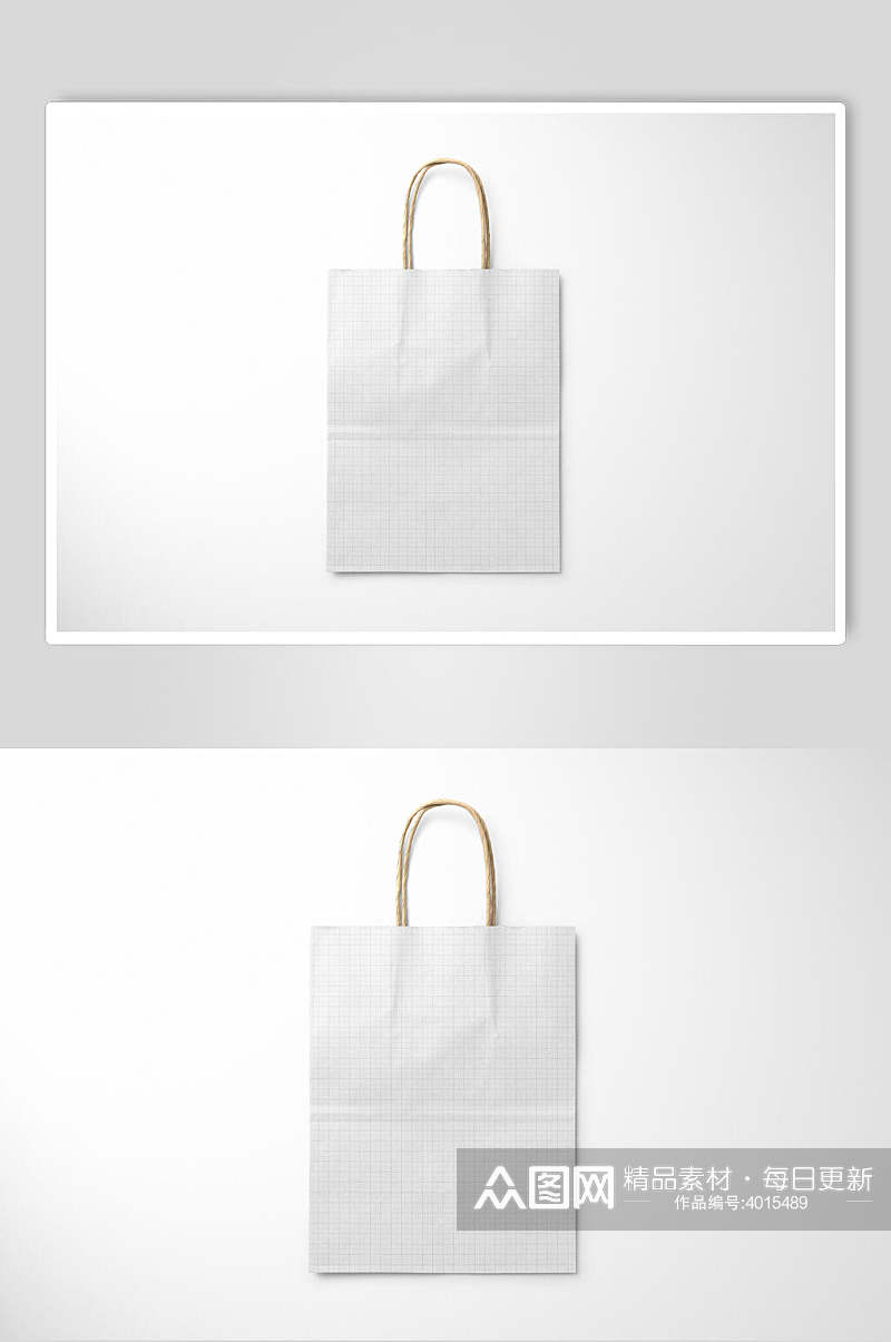 创意简约白色购物袋盒子样机素材