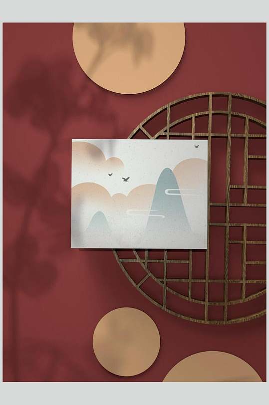 山水画包装vi样机