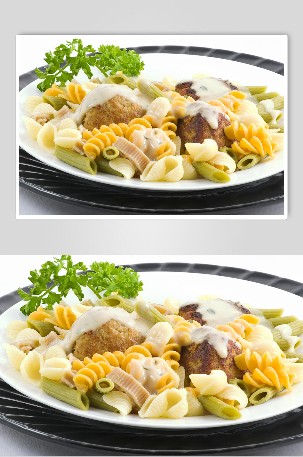 清新美味意大利面通心粉食物图片素材
