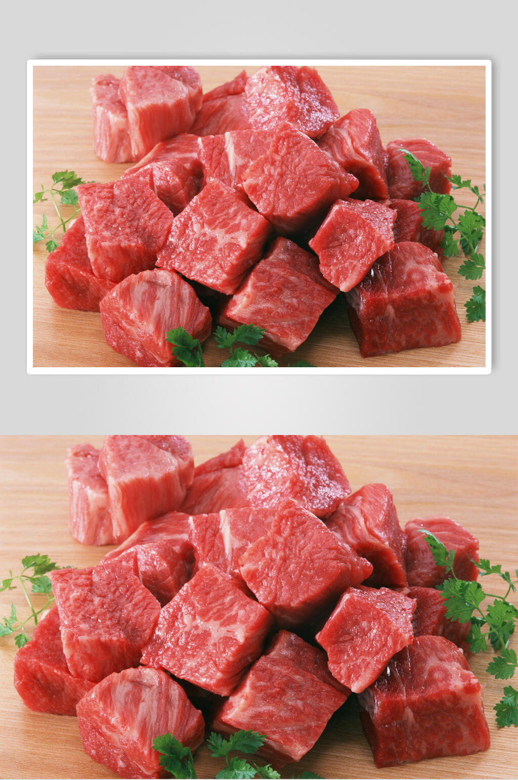 新鲜肉片牛肉粒摄影图素材