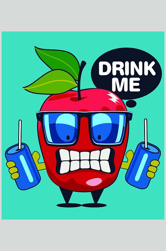 苹果卡通动漫插画矢量素材