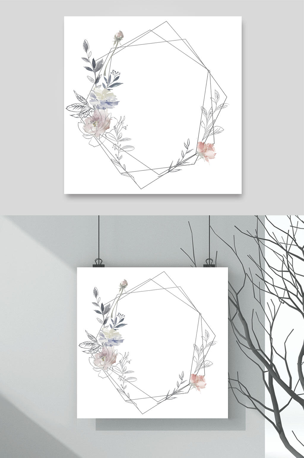 简约圆形花卉素材素材