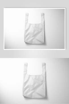 白色格纹塑料袋购物袋盒子样机