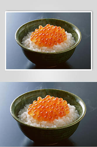 鱼籽白米饭食物图片