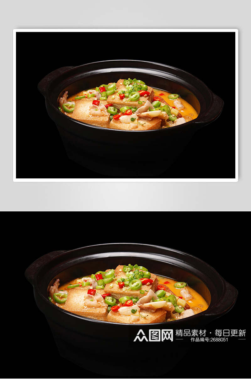 五花肉炖煎豆腐图片素材