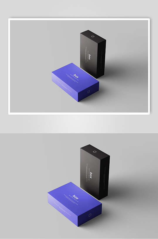 蓝黑色高端包装盒子箱子样机
